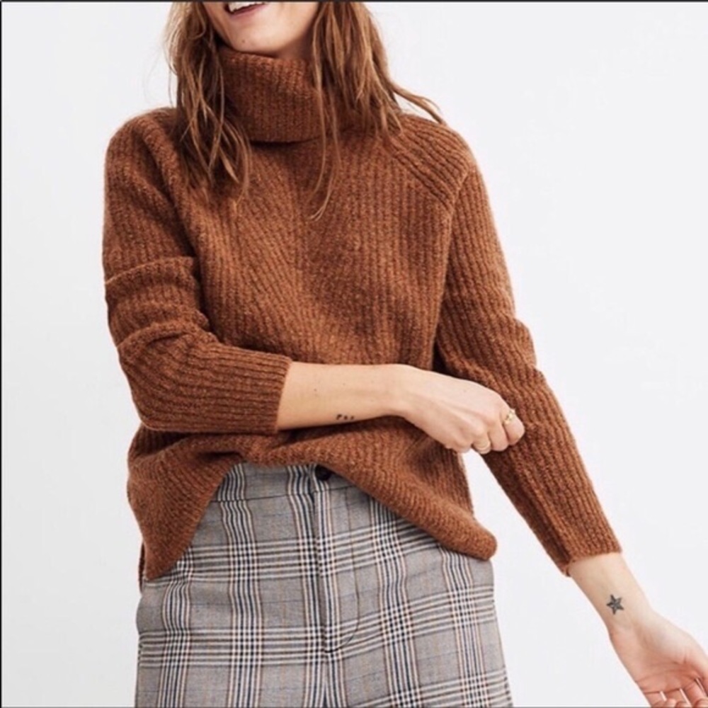 Madewell Rust Brown Turtleneck Sweater